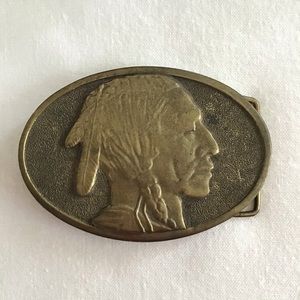 Vintage Adezy Indian head belt buckle